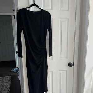 Allegra K Elegant Black Long Sleeve Dress
